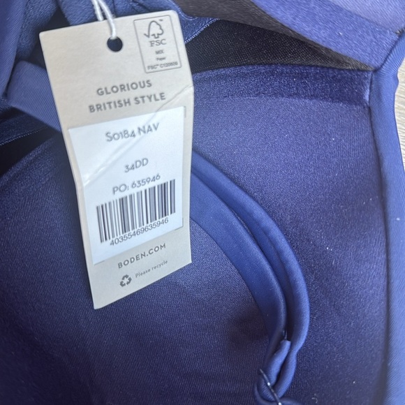 NEW Boden Sweetheart Cup Size Swimsuit. Navy 34DD - Picture 8 of 10